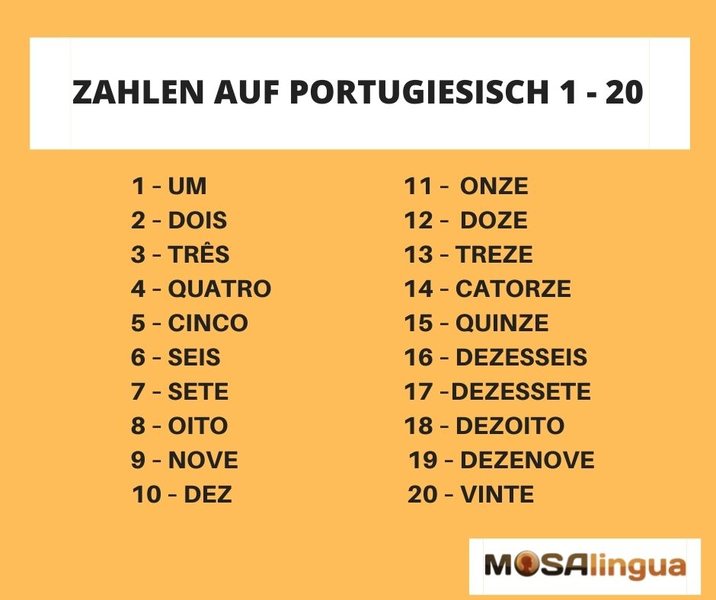 Zahlen auf Portugiesisch