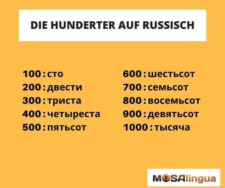 Die Hunderter auf Russisch