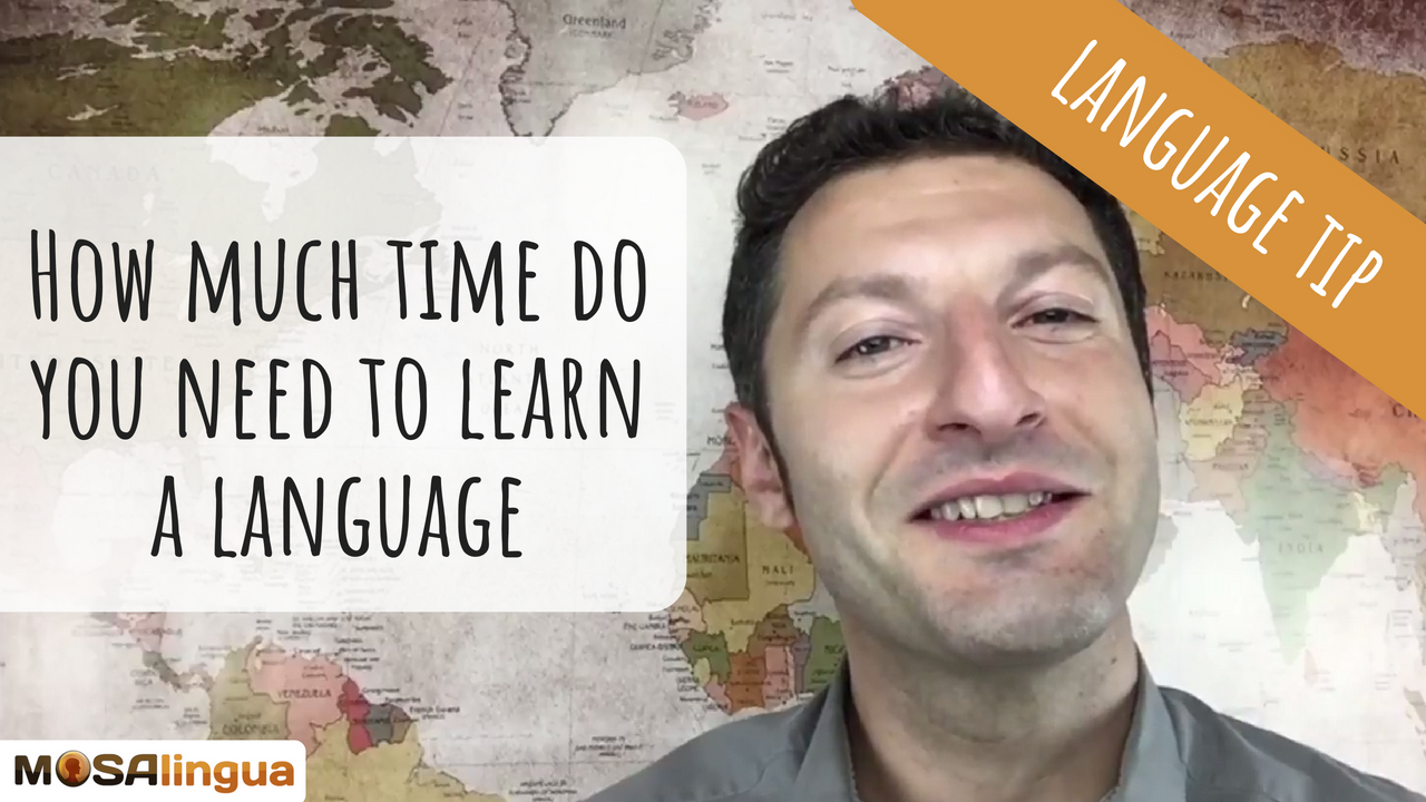 How long does it take to learn a language? Language tip. Image of Luca, the founder of Mosalingua.