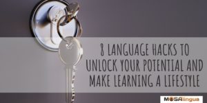 8 language hacks to unlock your potential and make learning a lifestyle gray background with key in lock