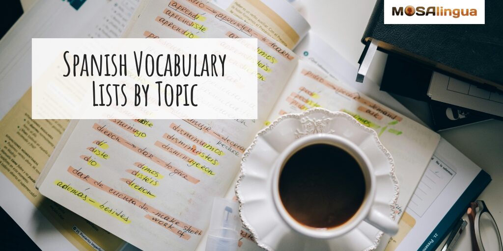 spanish vocabulary lists by topic