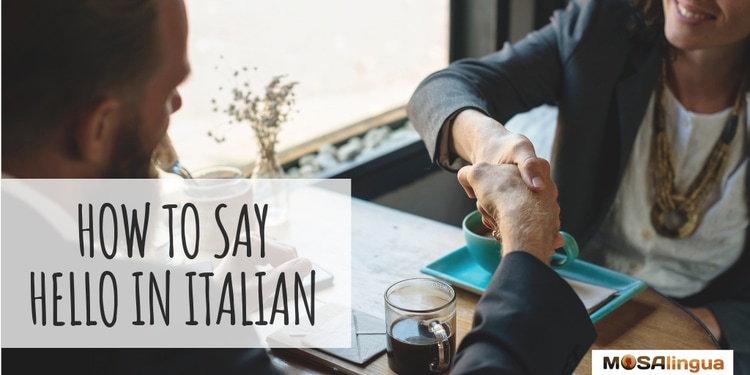 how to say hello in italian handshake over coffee