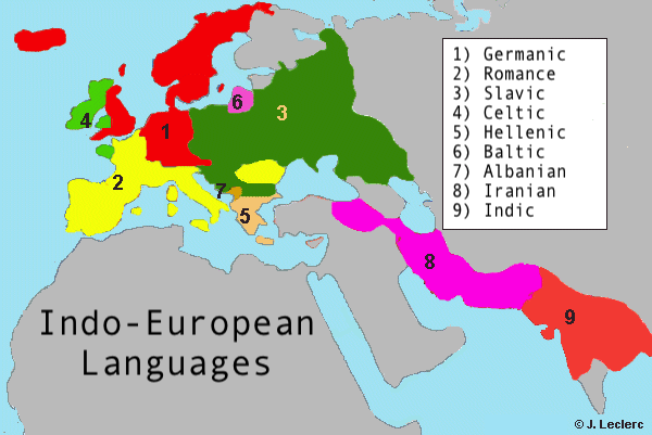Map of Spanish and Romance languages in Europe