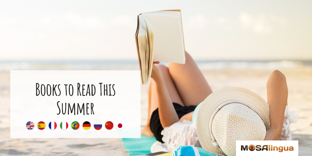 A woman on a beach reading a book. Text reads "Books to read this summer."