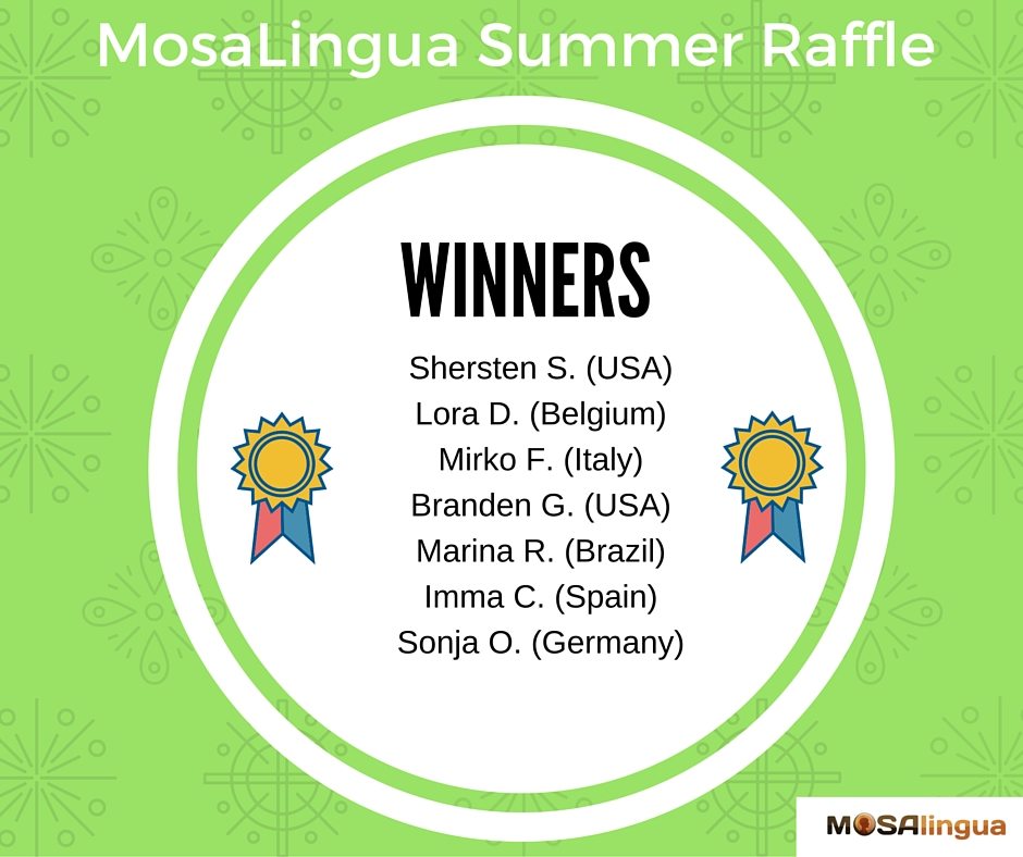 Ganadores del concurso de verano de MosaLingua