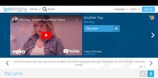 sito per imparare le lingue con le canzoni