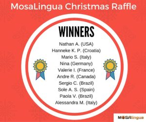Ganhadores do Concurso de Natal MosaLingua!
