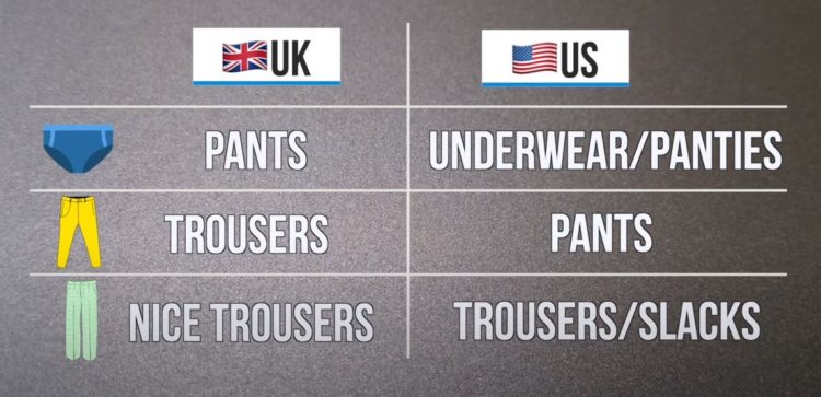 pants VS trousers