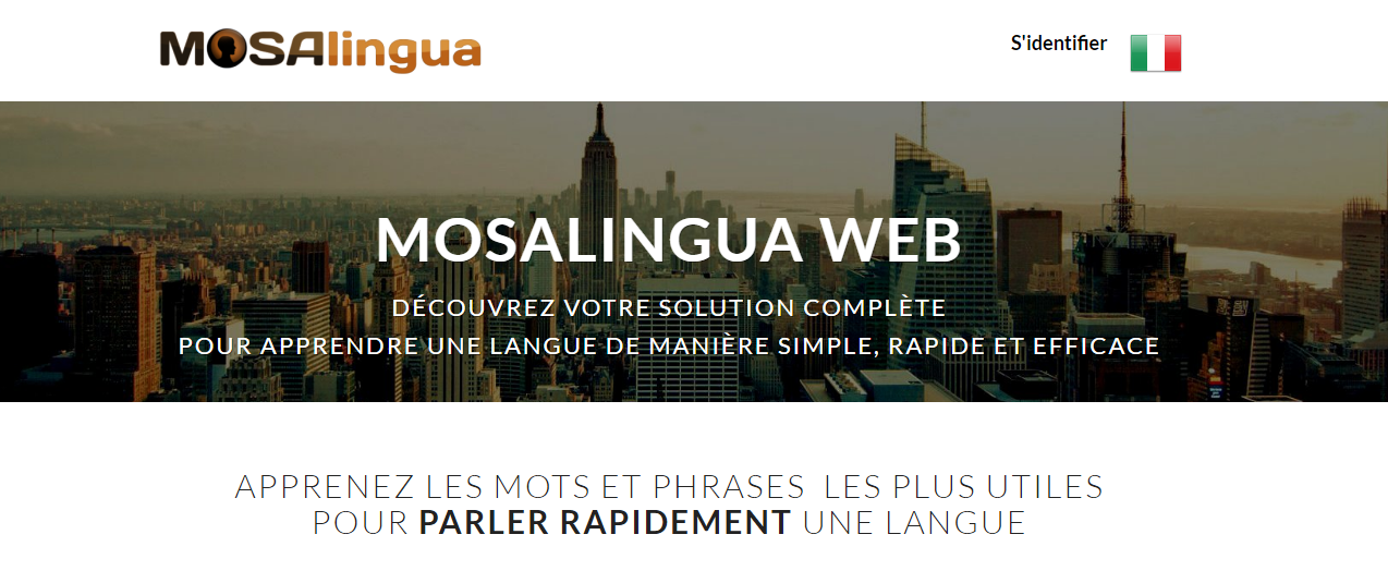 Cours d'anglais en ligne gratuits : MosaLingua web