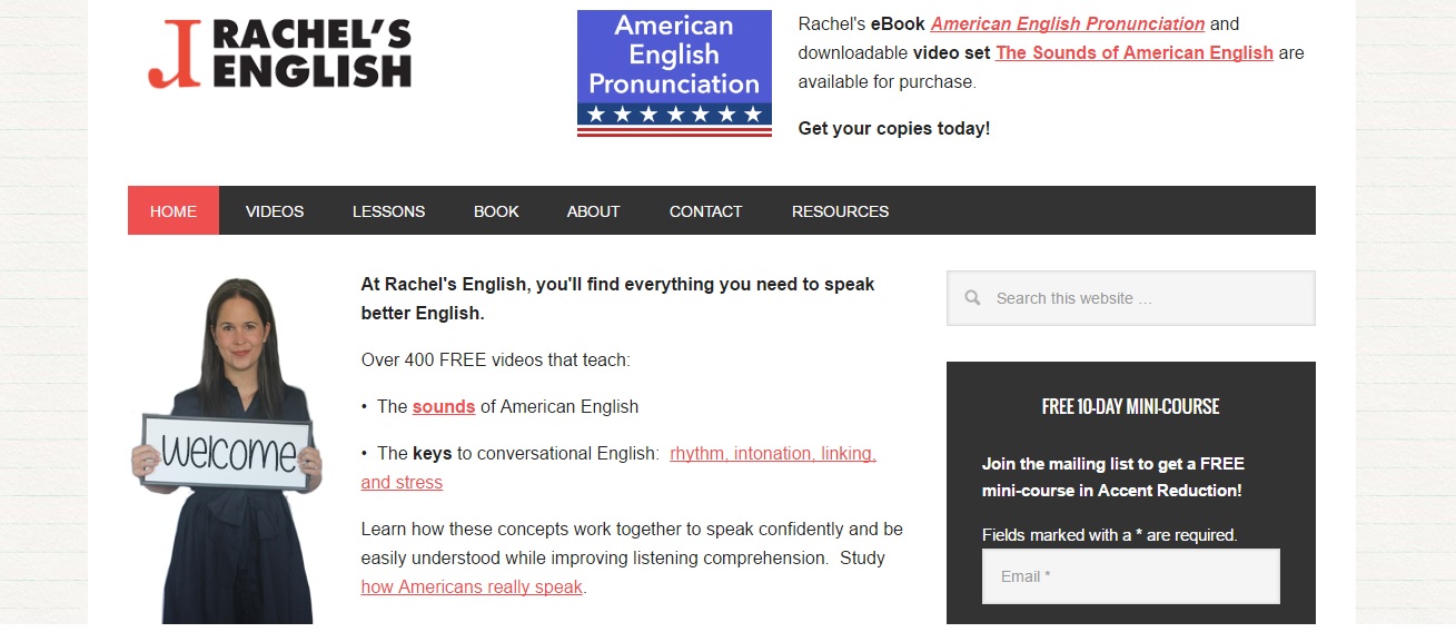 cours d'anglais gratuits en ligne : rachel's english 